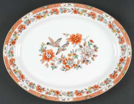 Magnolia & Birds 13" Oval Serving Platter