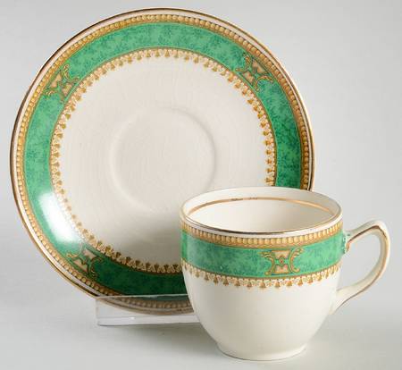 Savoy Green Flat Demitasse Cup & Saucer Set