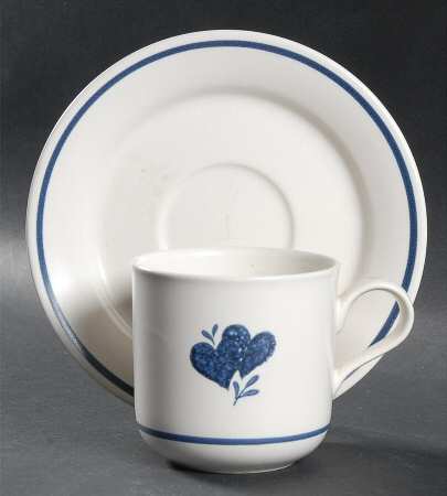 Hearts Flat Cup & Saucer Set