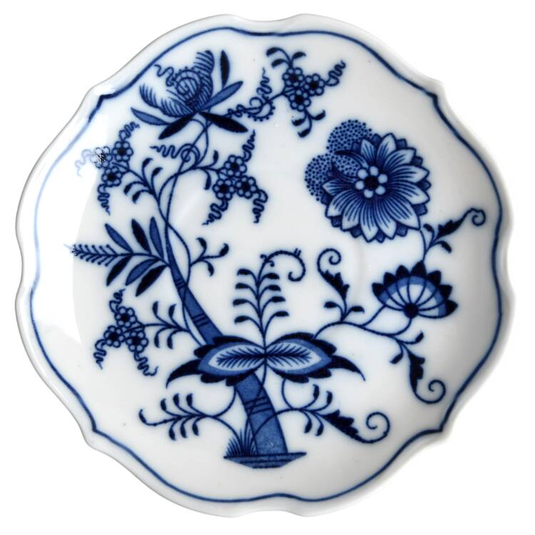 Blue Onion (Oval Backstamp) Saucer for Flat Cup