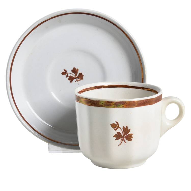 Tea Leaf Flat Cup & Saucer Set