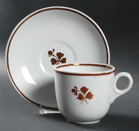 Tea Leaf Flat Cup & Saucer Set