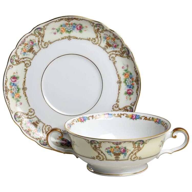 The Stirling Footed Cream Soup Bowl & Saucer Set