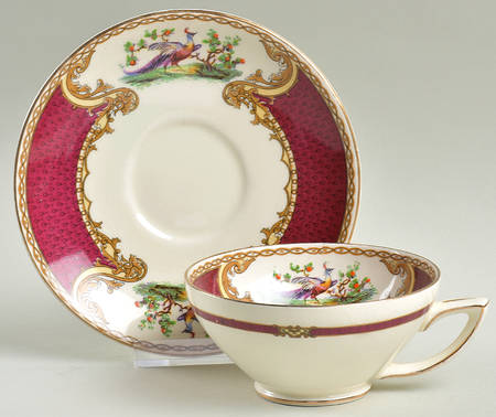 Chelsea Bird Red Footed Cup & Saucer Set