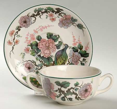 Exotic Garden Flat Cream Soup Bowl & Saucer Set