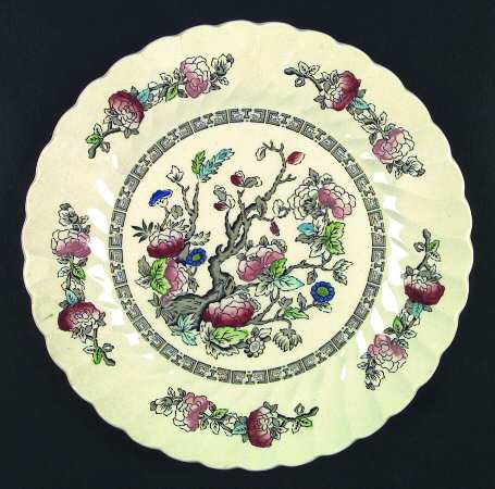 Indian Tree (No #, No Green Border, Cream) by Myott Staffordshire