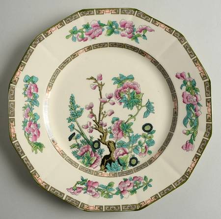Indian Tree Green (Green Trim, 12 Sided) by Myott Staffordshire