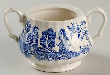 Old Willow Blue Sugar Bowl No Lid