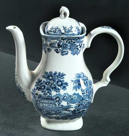 Tonquin Blue (Myott Backstamp) Coffee Pot & Lid