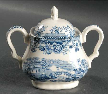 Tonquin Blue (Myott Backstamp) Sugar Bowl & Lid