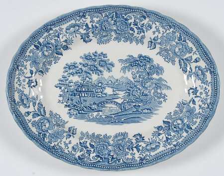 Tonquin Blue (Myott Backstamp) 12" Oval Serving Platter