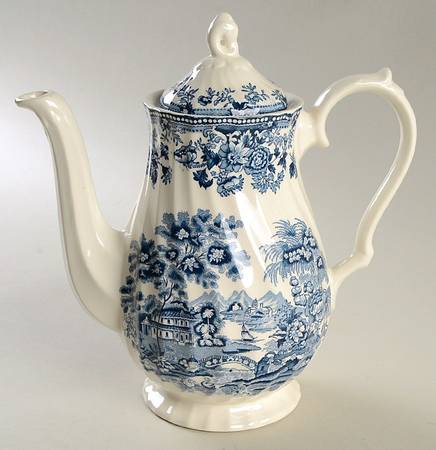 Tonquin Blue (Myott Meakin Backstamp) Coffee Pot & Lid