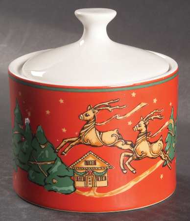 Christmas Fantasy Sugar Bowl & Lid