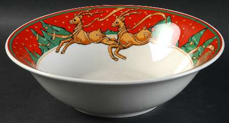 Christmas Fantasy 9" Round Vegetable Bowl