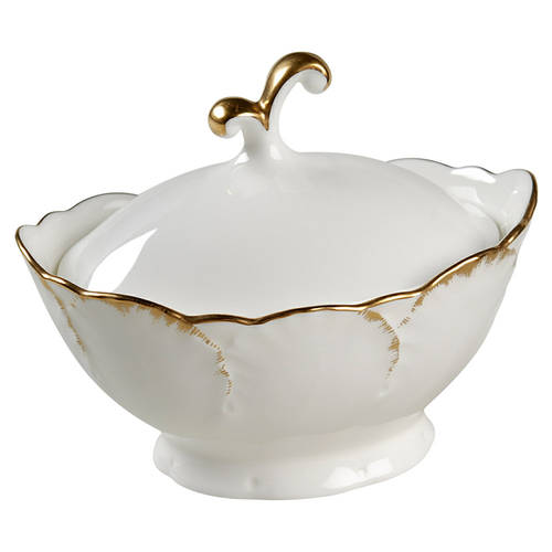 Golden Flair Sugar Bowl & Lid