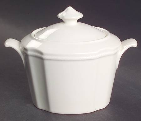 Newport White Sugar Bowl & Lid