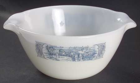 Currier and Ives Blue 10" Mixing Bowl