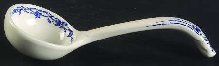 Watteau Blue Solid Piece Sauce Ladle