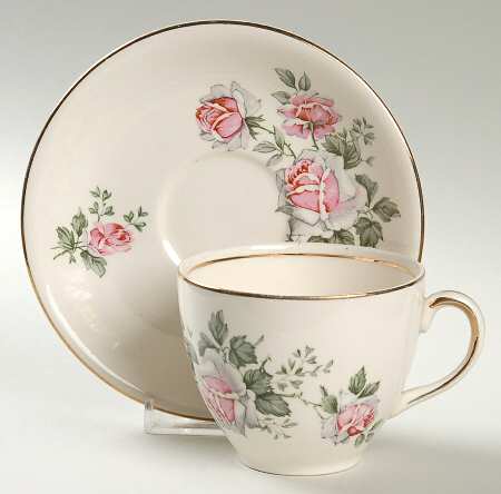 Spring Rose Flat Cup & Saucer Set
