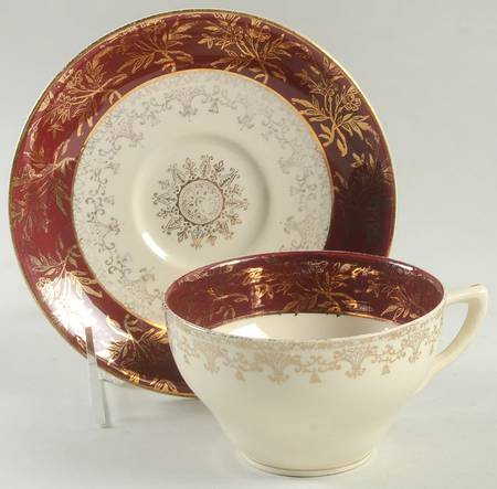 Golden Court Flat Cup & Saucer Set by J & G Meakin