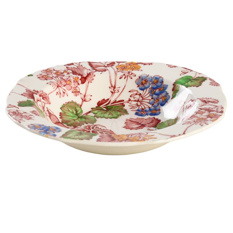 Florette Pink Multicolor Rim Fruit/Dessert (Sauce) Bowl by Alfred Meakin