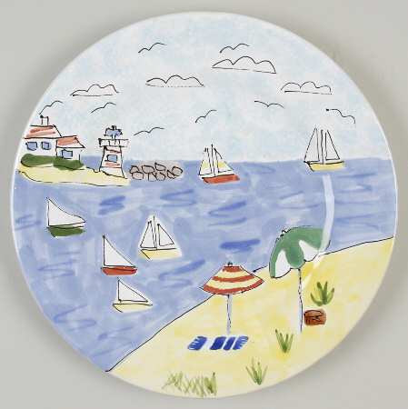 Beach Scene Salad/Dessert Plate