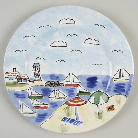 Beach Scene Salad/Dessert Plate