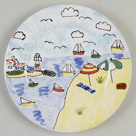 Beach Scene Salad/Dessert Plate