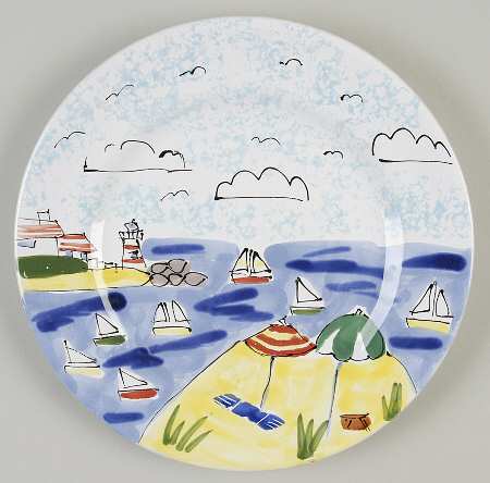 Beach Scene Salad/Dessert Plate