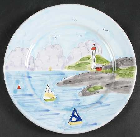 Beach Scene Salad/Dessert Plate