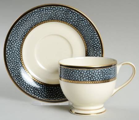 Ebony Flair Footed Cup & Saucer Set