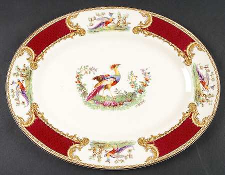 Chelsea Bird Red 11" Oval Serving Platter