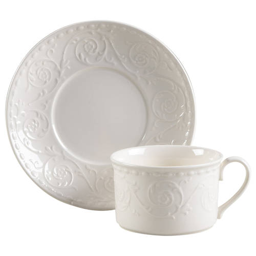 Plaza Lane Flat Cup & Saucer Set