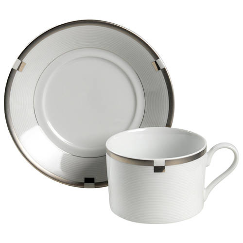 Invitation Platinum Flat Cup & Saucer Set