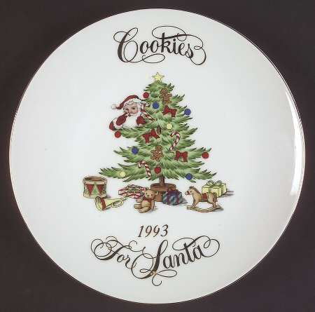 Home for the Holidays (Gold Band&Trim) 8" Cookie Plate