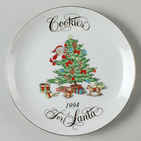 Home for the Holidays (Gold Band&Trim) 8" Cookie Plate