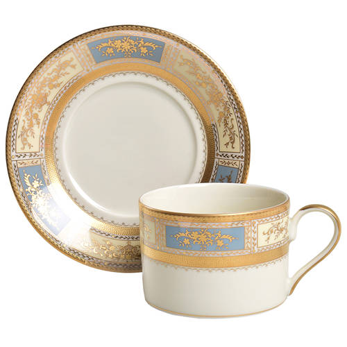 Pompadour Blue Flat Cup & Saucer Set