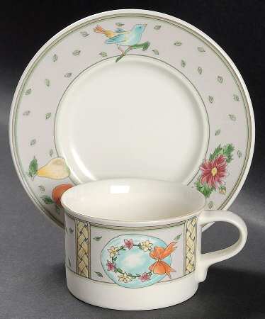 Summer Jewels Flat Cup & Saucer Set