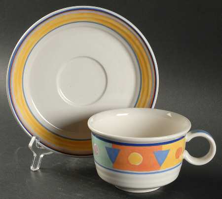 Color Mural Flat Cup & Saucer Set
