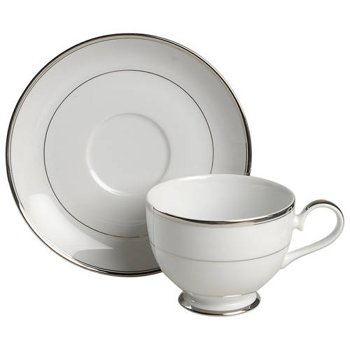 Classic Platinum Footed Cup & Saucer Set