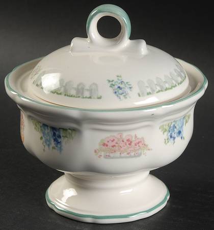 Spring Collage Sugar Bowl & Lid
