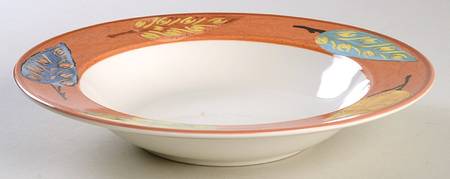 Autumn Collage Large Rim Soup Bowl
