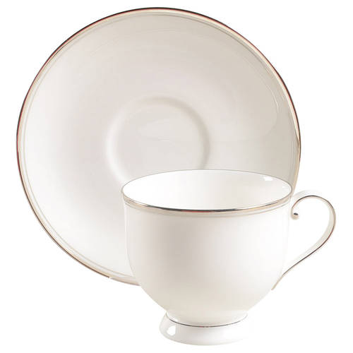 Gothic Platinum Footed Cup & Saucer Set