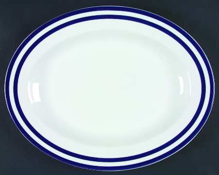Indigo Track 14" Oval Serving Platter