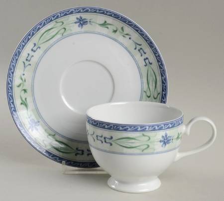 French Iris Footed Cup & Saucer Set