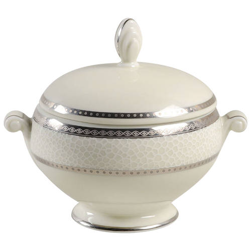 Imperial Flair Platinum Sugar Bowl & Lid