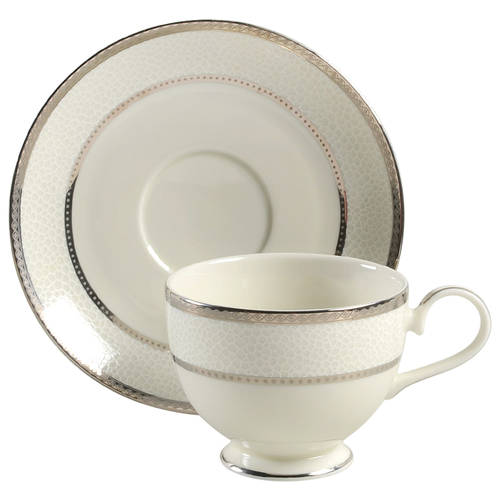 Imperial Flair Platinum Footed Cup & Saucer Set