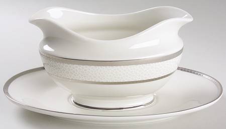 Imperial Flair Platinum Gravy Boat & Underplate