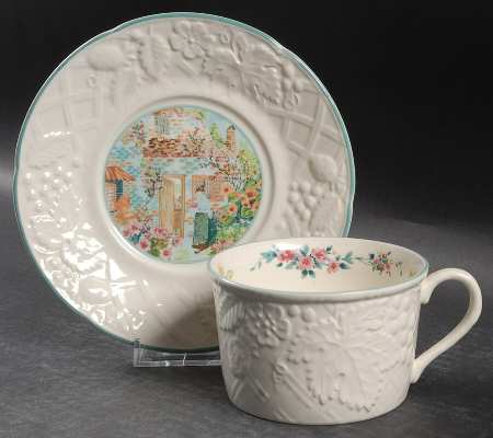 Cottage Vista Flat Cup & Saucer Set