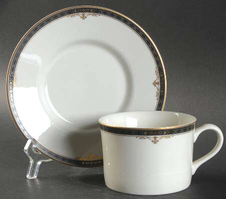 Regency Crest Flat Cup & Saucer Set